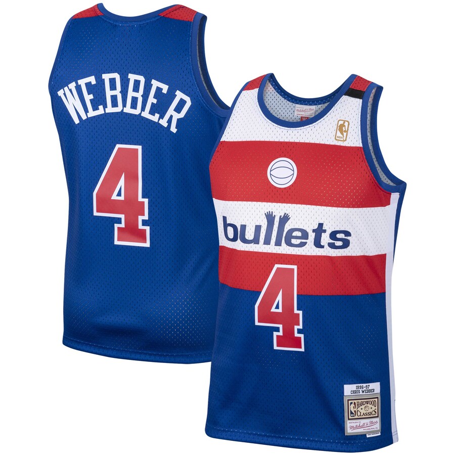 Men's Washington Bullets Chris Webber Mitchell & Ness Royal 2001/02 Hardwood Classics Swingman Jersey - Jersey