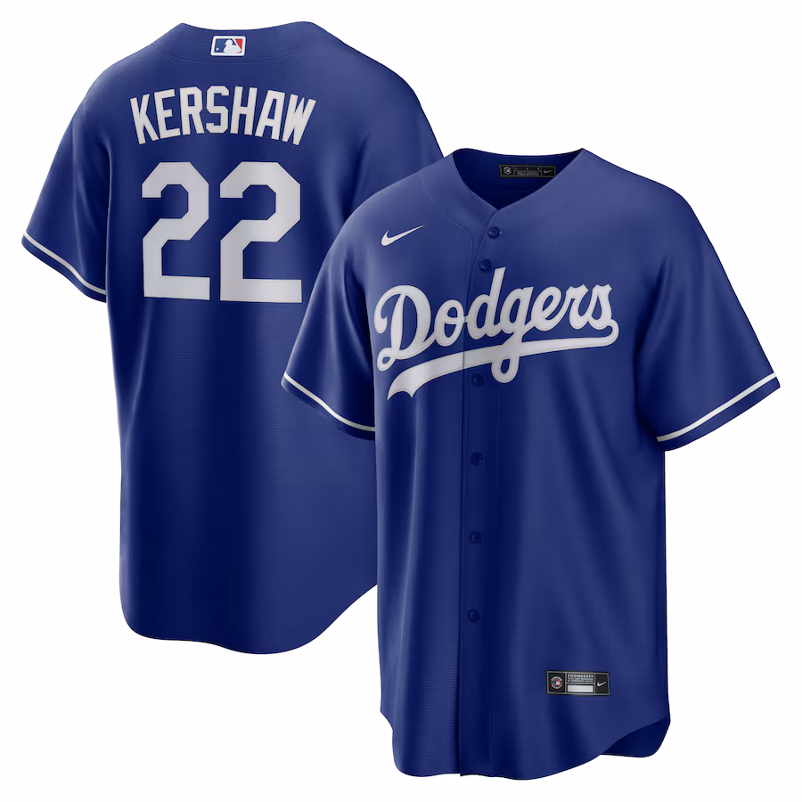 Men's Los Angeles Dodgers Clayton Kershaw Nike Royal Big & Tall Alternate Replica Player Jersey - Jersey