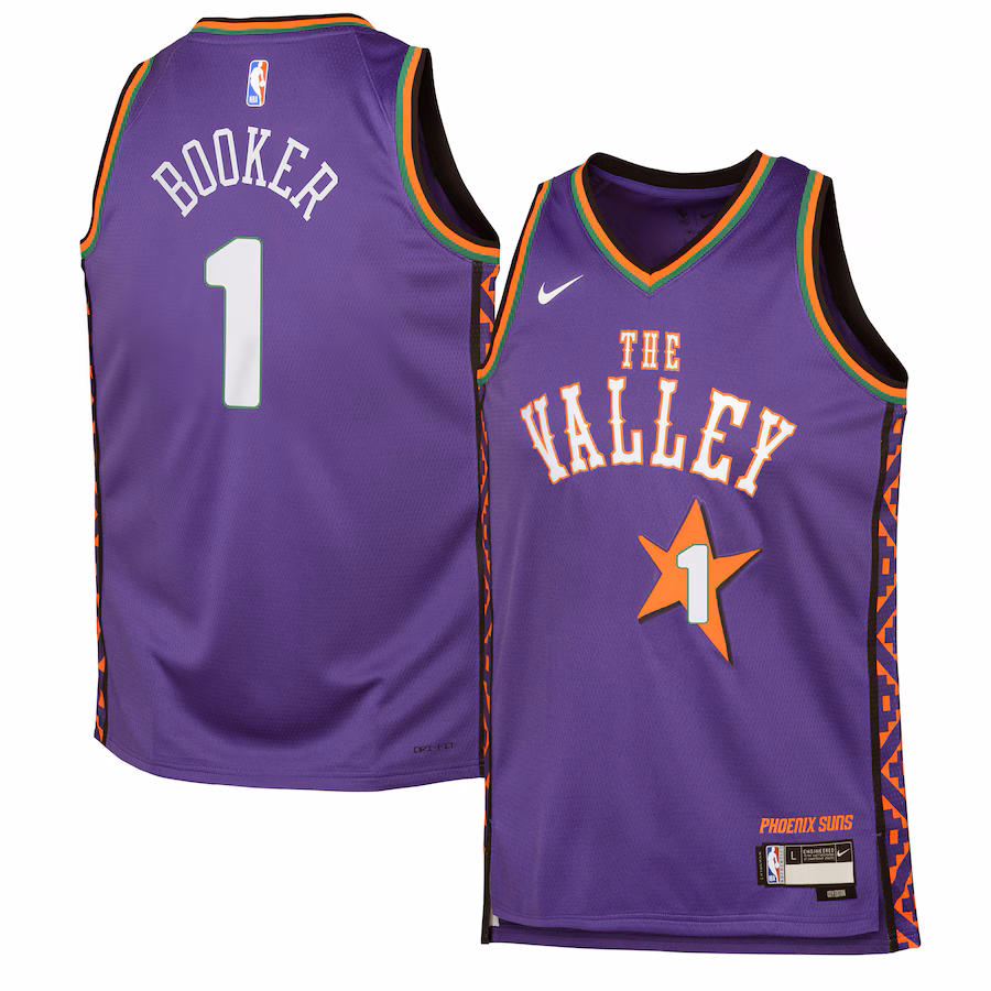 Youth Phoenix Suns Devin Booker Nike Purple 2024/25 Swingman Player Jersey - City Edition - Jersey