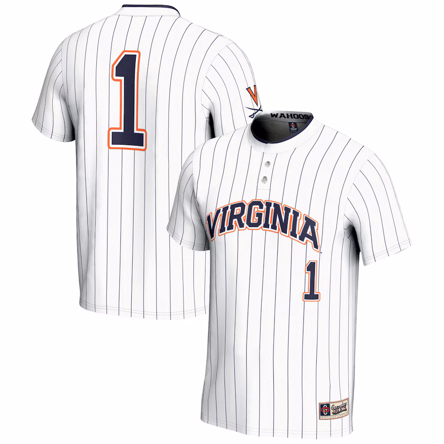 Youth GameDay Greats #1 White Virginia Cavaliers Lightweight Softball Jersey - Jersey