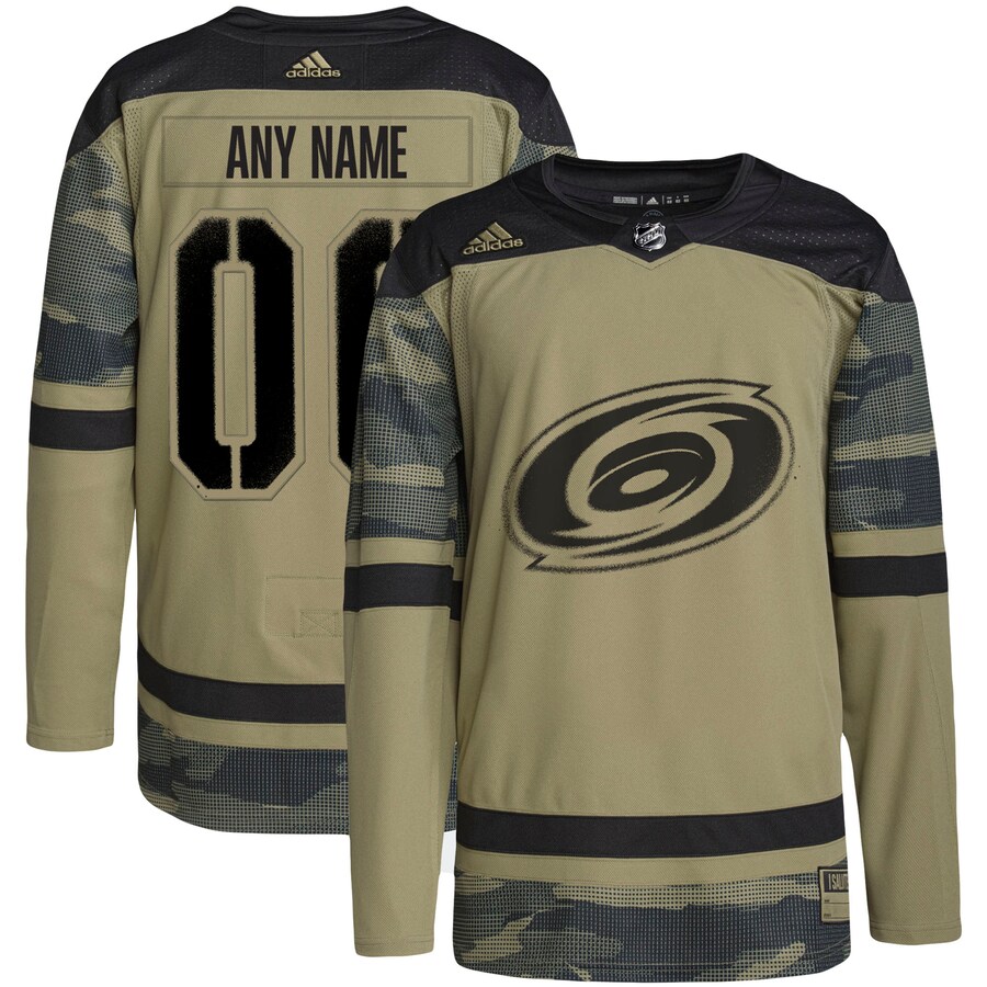 Men's Carolina Hurricanes adidas Camo Military Appreciation Team Authentic Custom Practice Jersey - Jersey