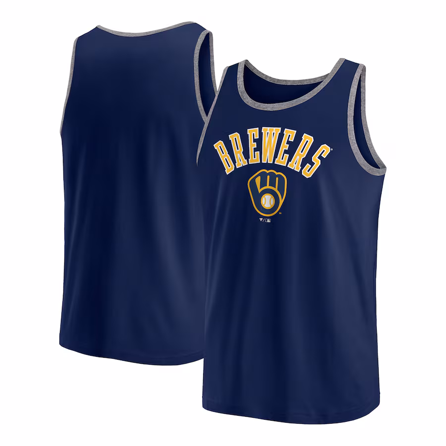 Men's Milwaukee Brewers Fanatics Navy Bet Tank Top - Jersey