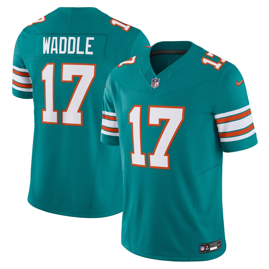 Men's Miami Dolphins Jaylen Waddle Nike Aqua Vapor F.U.S.E. Limited Jersey - Jersey