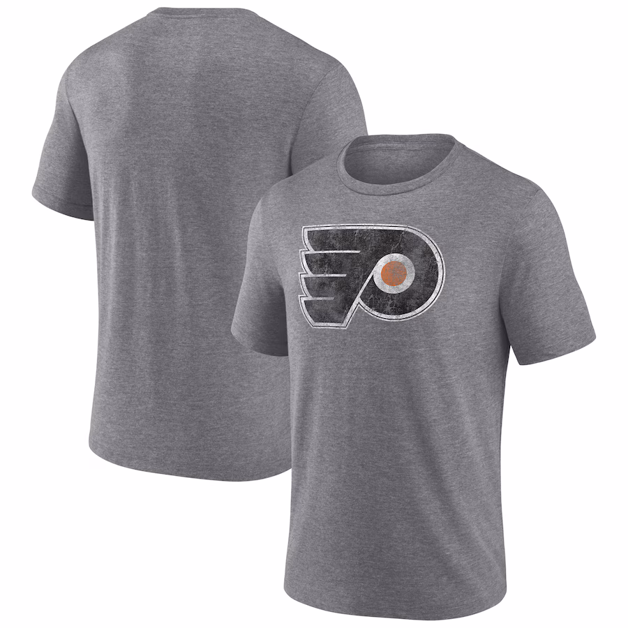 Men's Philadelphia Flyers Heather Gray Wraparound Tri-Blend T-Shirt - Jersey