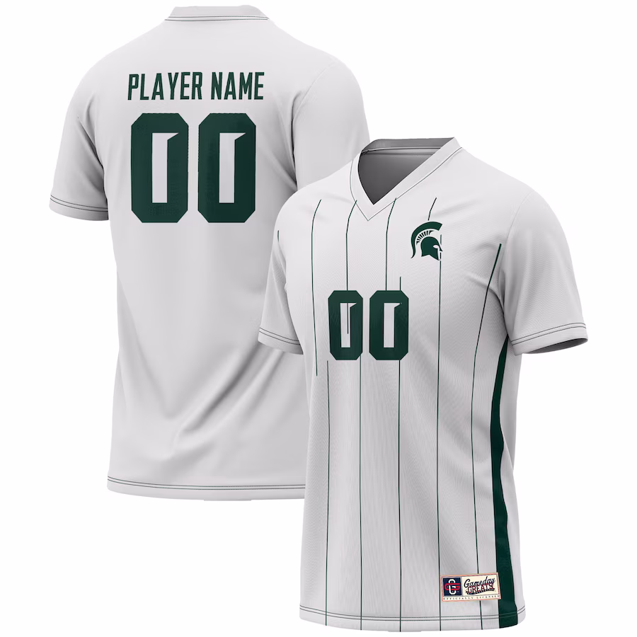 Michigan State Spartans GameDay Greats Unisex NIL Pick-A-Player Lightweight Women's Soccer Jersey - White - Jersey