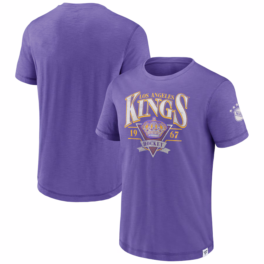 Men's Los Angeles Kings Fanatics Purple Elusive Slub T-Shirt - Jersey