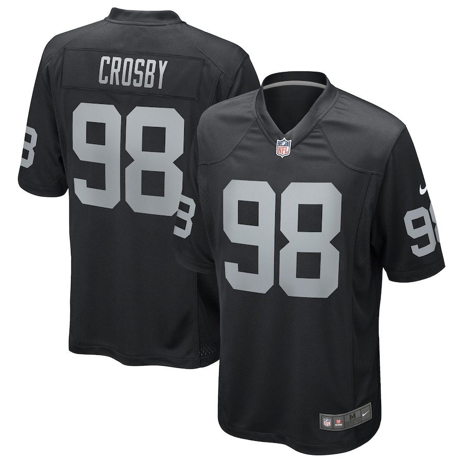Men's Las Vegas Raiders Maxx Crosby Nike Black Game Jersey - Jersey