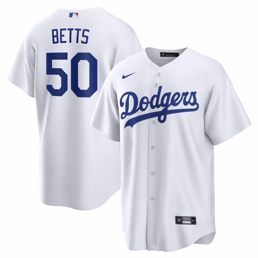 Men's Los Angeles Dodgers Mookie Betts Nike White Home Replica Player Name Jersey - Jersey