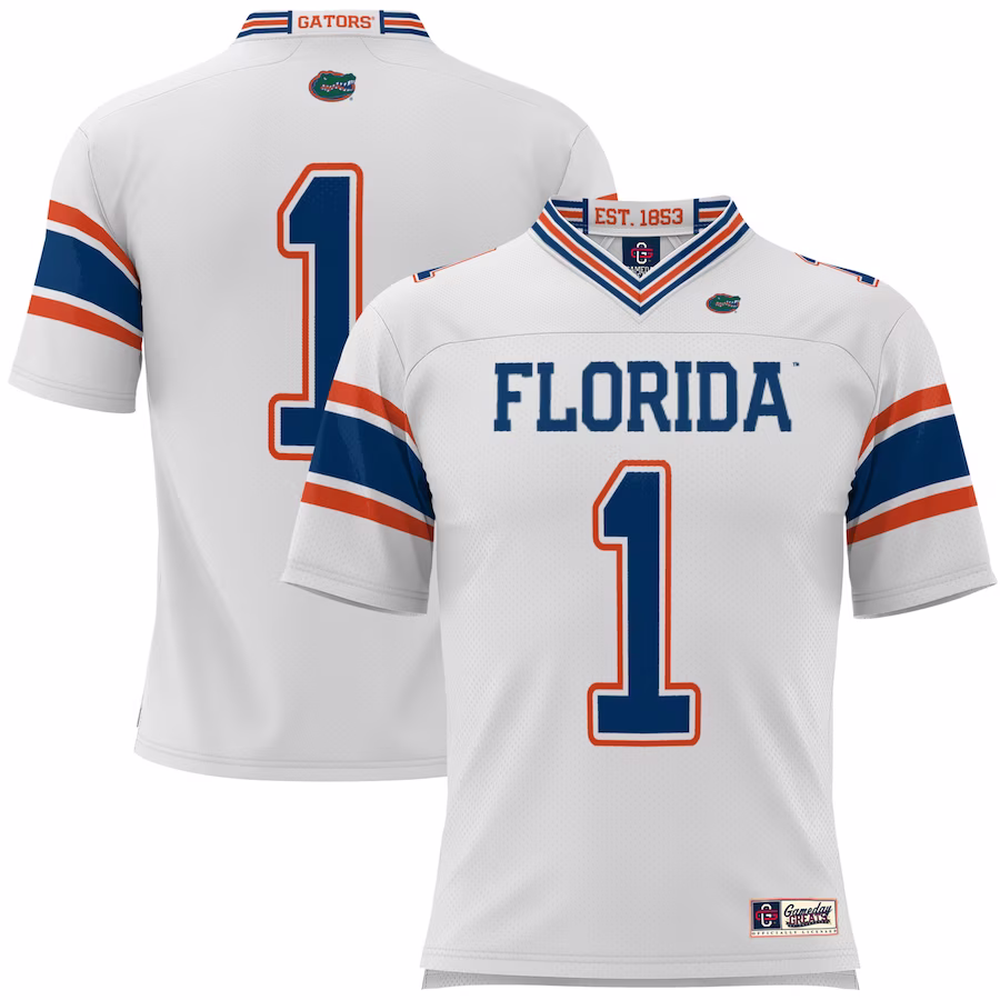 #1 Florida Gators GameDay Greats Youth Football Jersey - White - Jersey