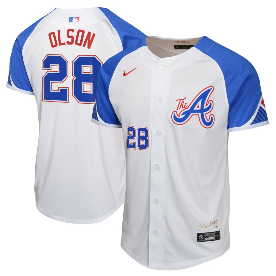 Youth Atlanta Braves Matt Olson Nike White City Connect Limited Player Jersey - Jersey