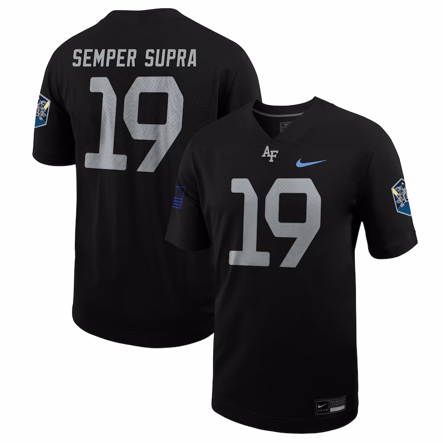 #19 Air Force Falcons Nike Space Force Rivalry Alternate Game Football Jersey - Black - Jersey