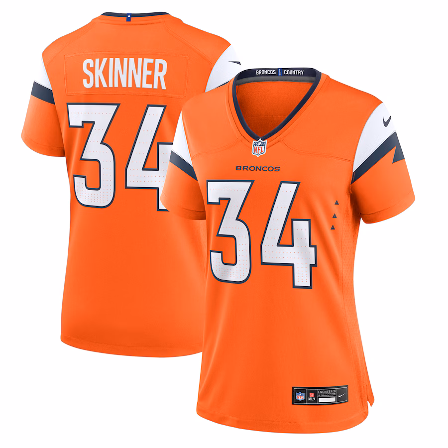 Women's Denver Broncos JL Skinner Nike Orange Team Game Jersey - Jersey