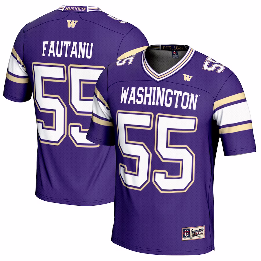 Troy Fautanu Washington Huskies GameDay Greats NIL Player Football Jersey - Purple - Jersey