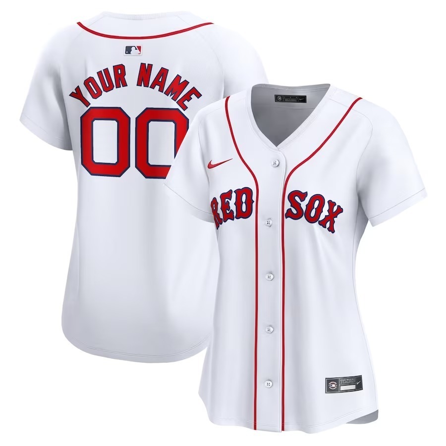 Women's Boston Red Sox Nike White Home Limited Custom Jersey - Jersey