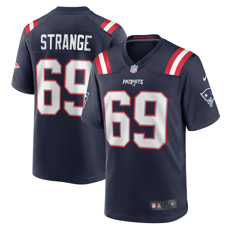 Men's New England Patriots Cole Strange Nike Navy Player Game Jersey - Jersey