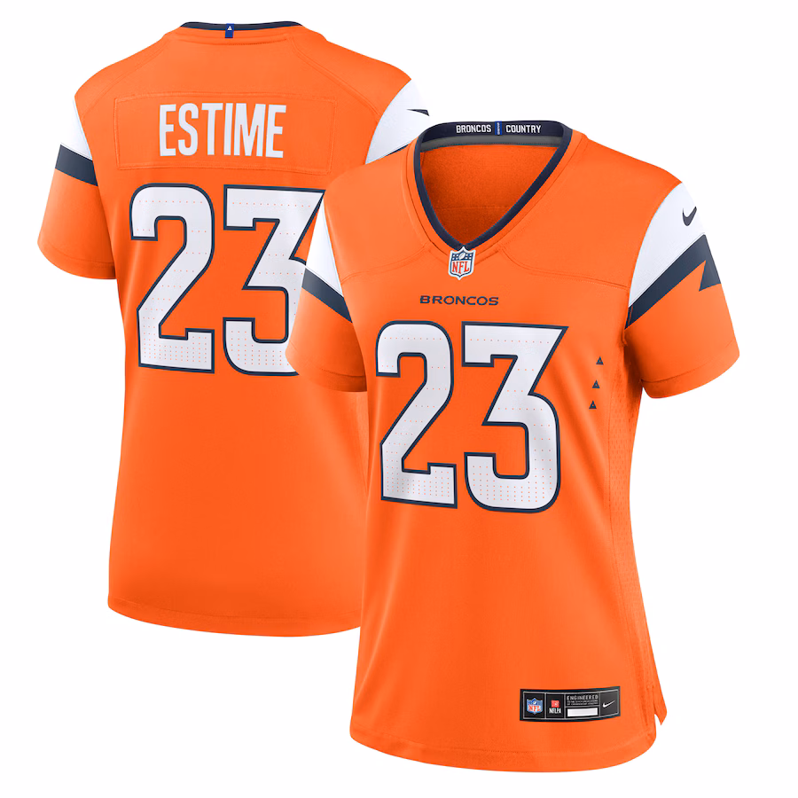 Women's Denver Broncos Audric Estime Nike Orange Team Game Jersey - Jersey