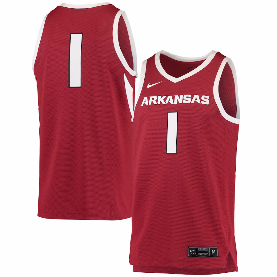 #1 Arkansas Razorbacks Nike Replica Jersey - Crimson - Jersey