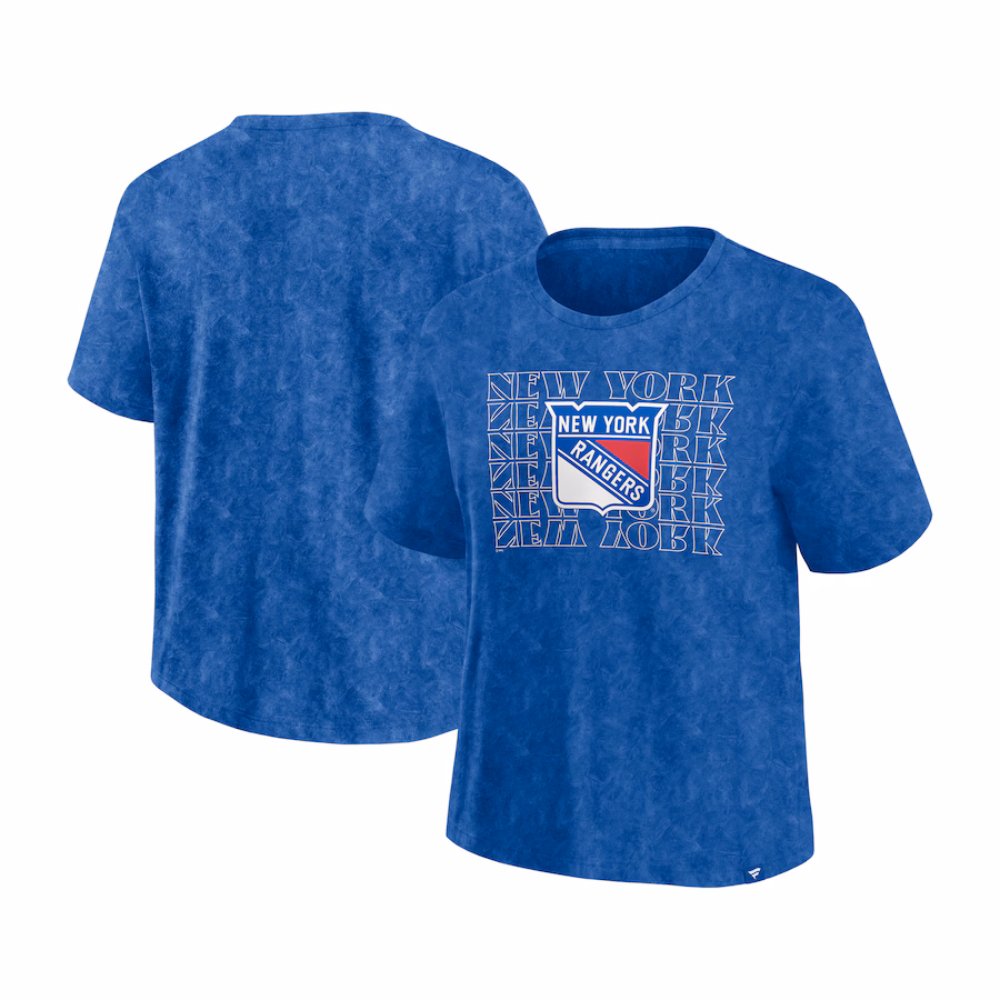 Women's New York Rangers Fanatics Blue Faded Wash T-Shirt - Jersey