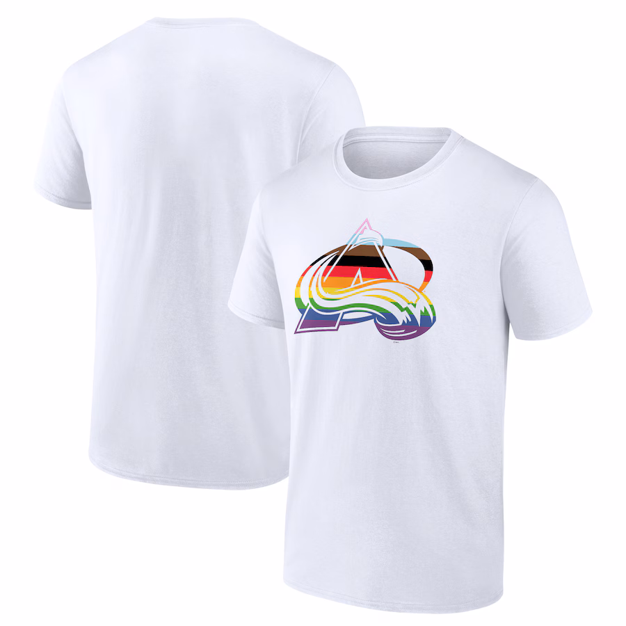 Men's Colorado Avalanche White Team Pride Logo T-Shirt - Jersey