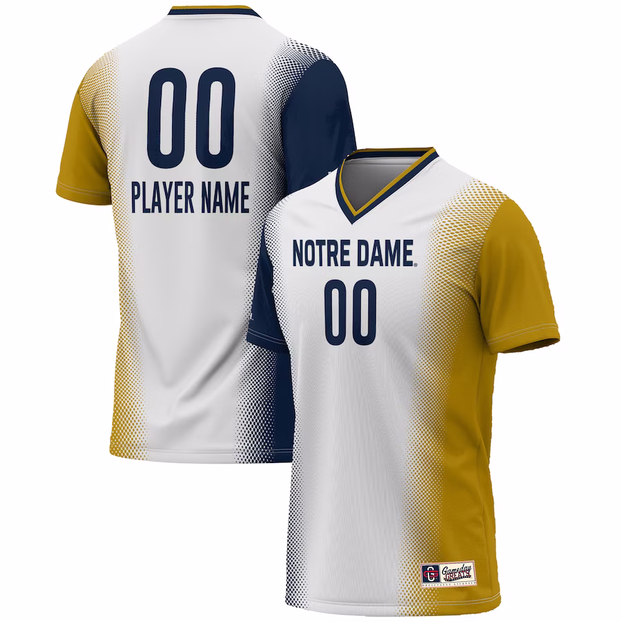 Notre Dame Fighting Irish GameDay Greats Unisex NIL Pick-A-Player Lightweight Women's Soccer Jersey - White - Jersey