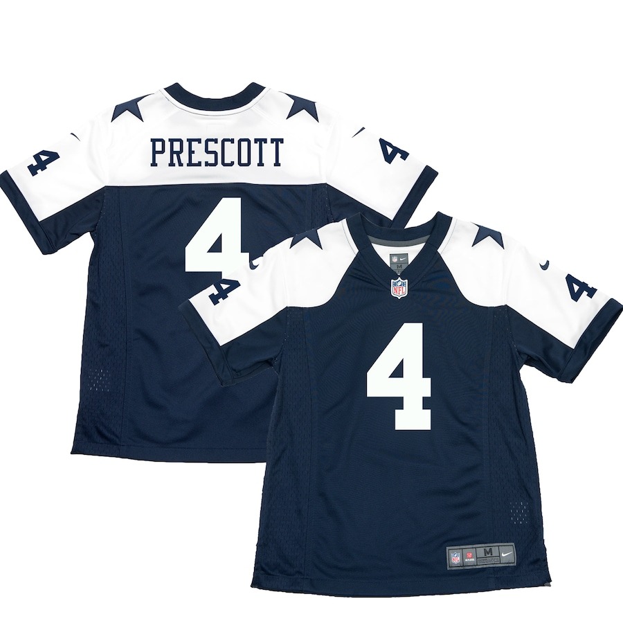 Youth Dallas Cowboys Dak Prescott Nike Navy Throwback Game Jersey - Jersey