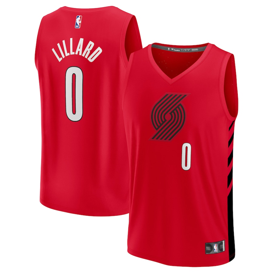 Men's Portland Trail Blazers Damian Lillard Fanatics Red Fast Break Replica Player Jersey - Statement Edition - Jersey