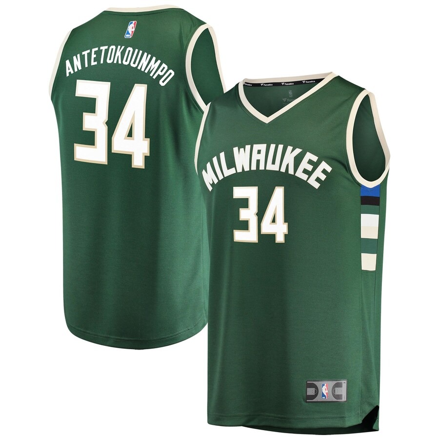 Youth Milwaukee Bucks Giannis Antetokounmpo Fanatics Hunter Green Fast Break Player Jersey - Icon Edition - Jersey