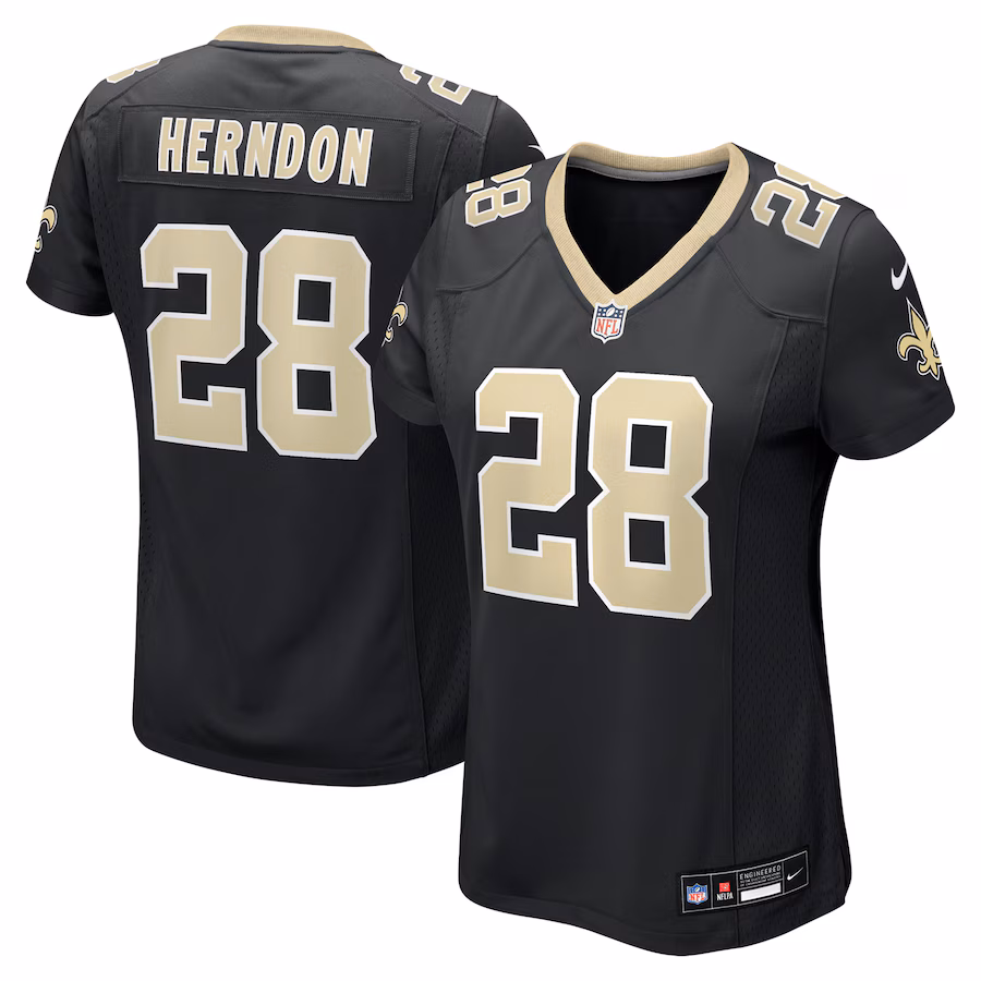 Women's New Orleans Saints Tre Herndon Nike Black Team Game Jersey - Jersey