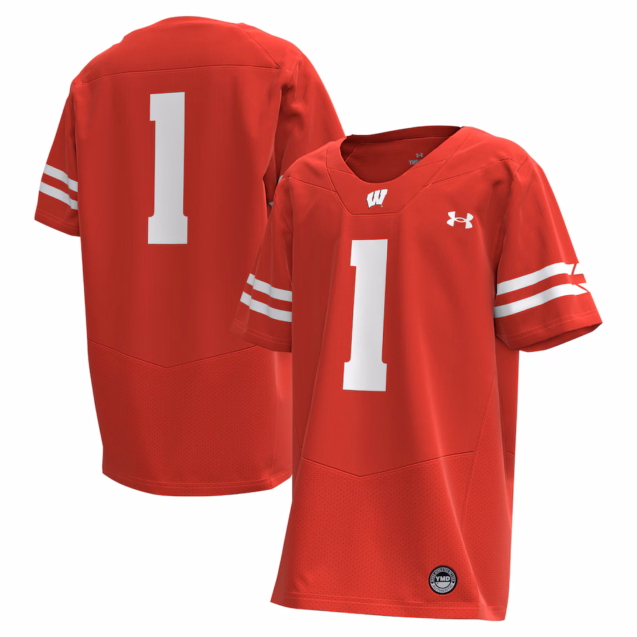 #1 Wisconsin Badgers Under Armour Youth Replica Football Jersey - Red - Jersey