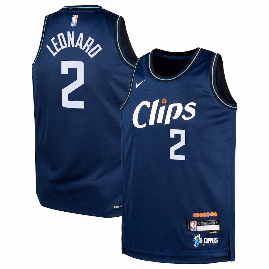 Youth LA Clippers Kawhi Leonard Nike Navy  Swingman Replica Jersey - City Edition - Jersey