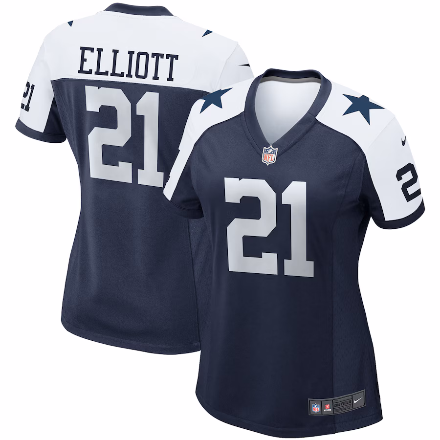 Women's Dallas Cowboys Ezekiel Elliott Nike Navy Alternate Game Team Jersey - Jersey