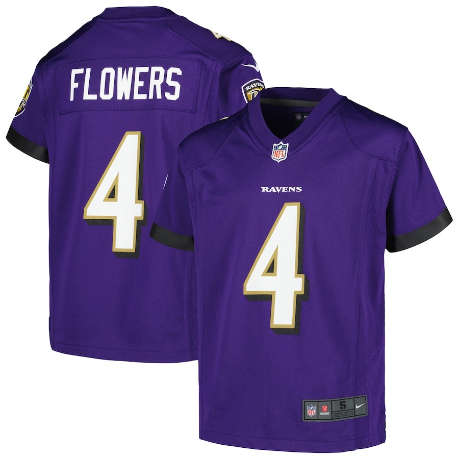 Youth Baltimore Ravens Zay Flowers Nike Purple Game Jersey - Jersey
