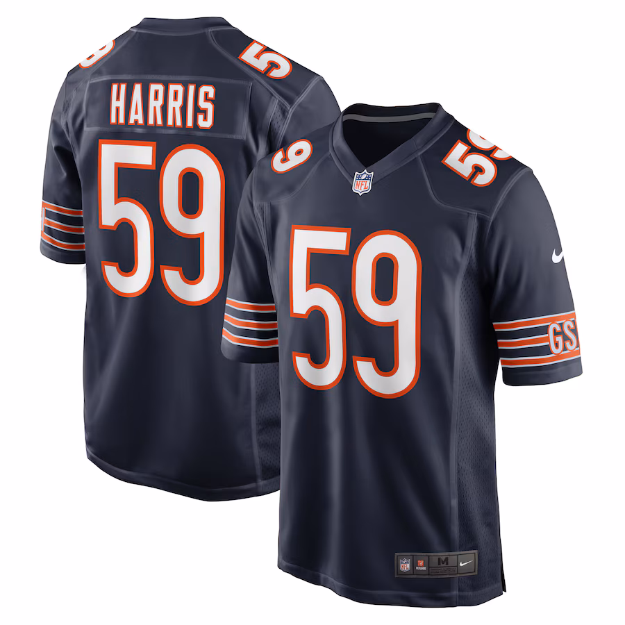 Men's Chicago Bears Jalen Harris Nike  Navy Team Game Jersey - Jersey