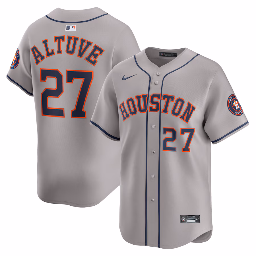Men's Houston Astros Jose Altuve Nike Gray Road Limited Player Jersey - Jersey