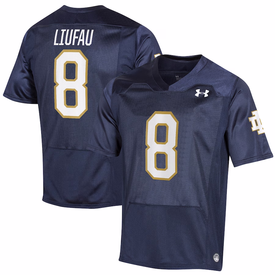Marist Liufau Notre Dame Fighting Irish Under Armour Replica Jersey - Navy - Jersey