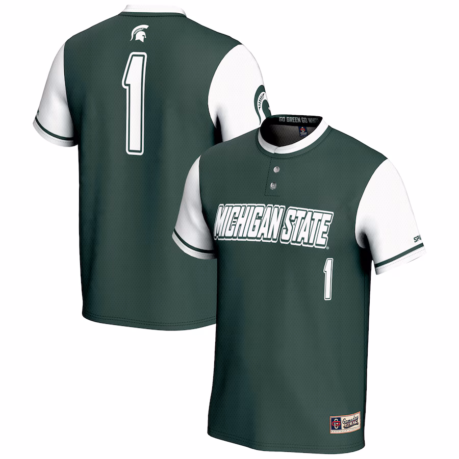 GameDay Greats #1 Green Michigan State Spartans Lightweight Softball Jersey - Jersey