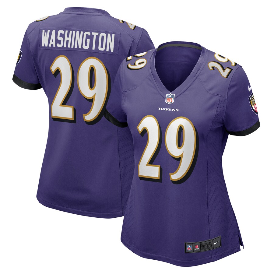Women's Baltimore Ravens Ar'Darius Washington Nike Purple Player Game Jersey - Jersey