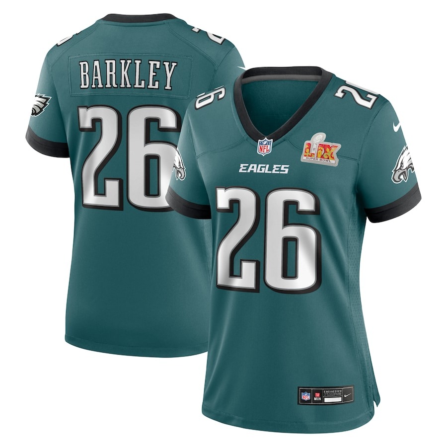 Women's Philadelphia Eagles Saquon Barkley Nike Midnight Green Super Bowl LIX Game Player Jersey - Jersey