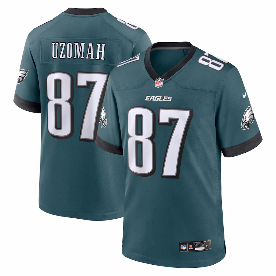Men's Philadelphia Eagles C.J. Uzomah Nike Midnight Green Team Game Jersey - Jersey
