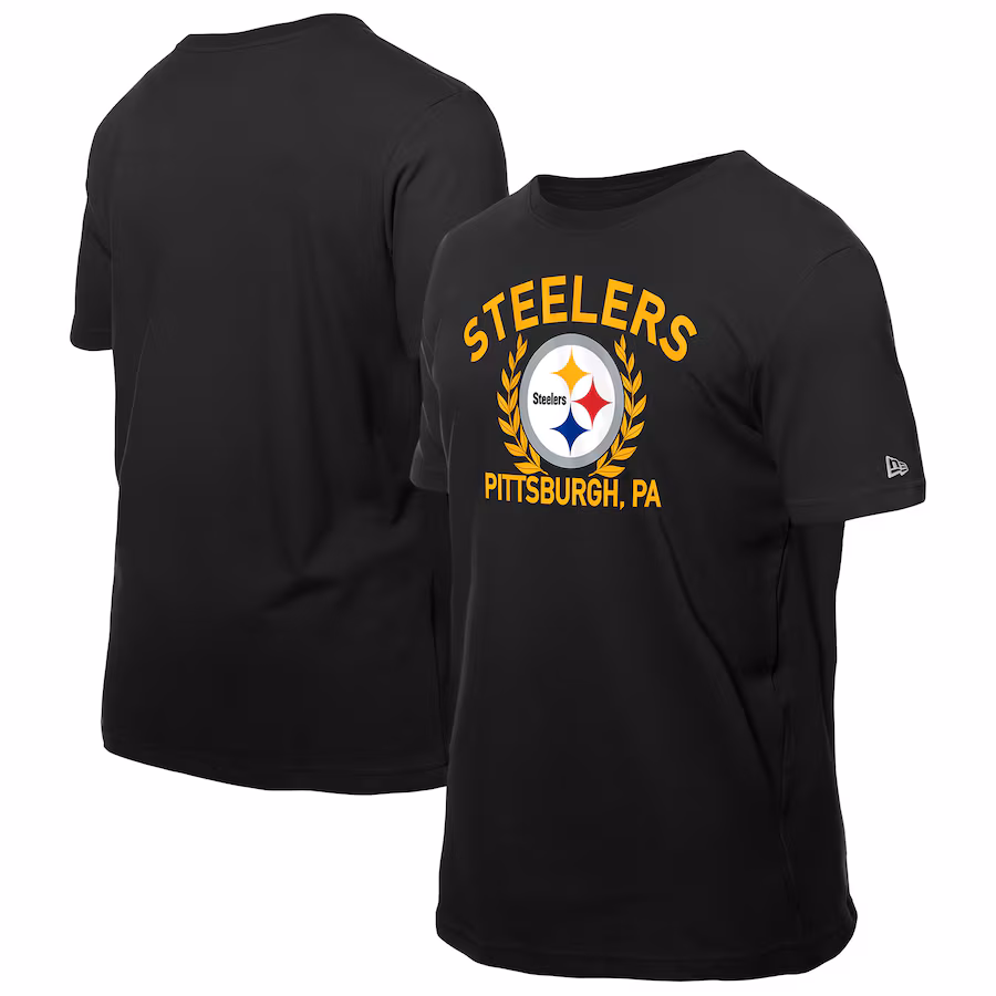 Men's Pittsburgh Steelers New Era Black 2025 NFL Draft T-Shirt - Jersey