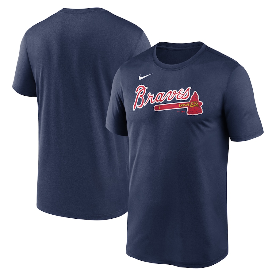 Men's Atlanta Braves Nike Navy Legend Fuse Wordmark T-Shirt - Jersey