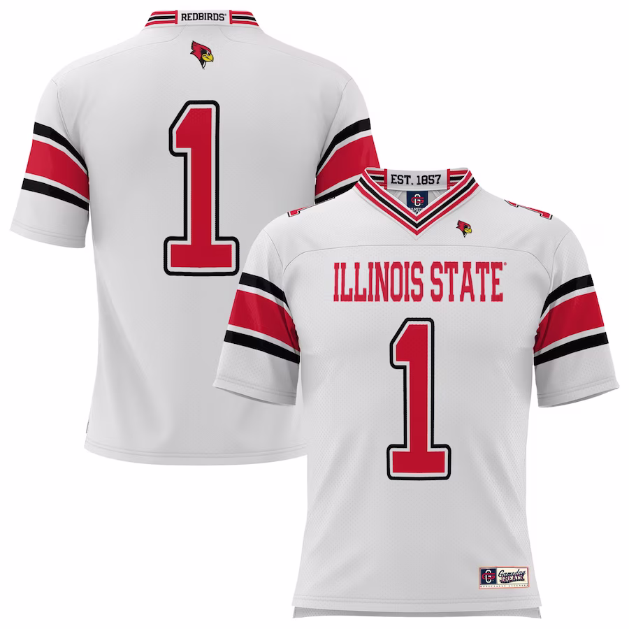 #1 Illinois State Redbirds GameDay Greats Endzone Football Jersey - White - Jersey