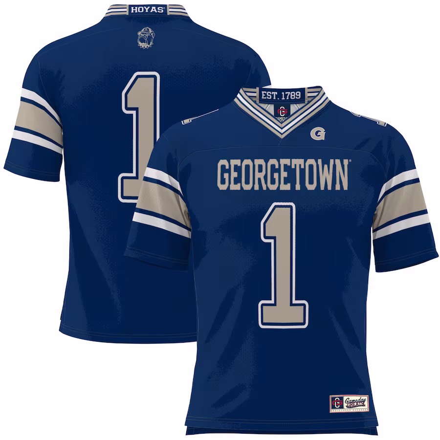 #1 Georgetown Hoyas GameDay Greats Football Jersey - Navy - Jersey