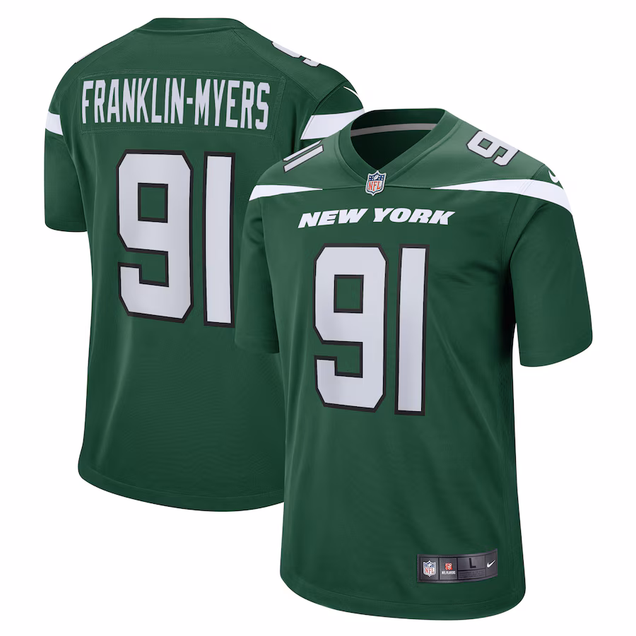 Men's New York Jets John Franklin-Myers Nike Gotham Green Game Jersey - Jersey