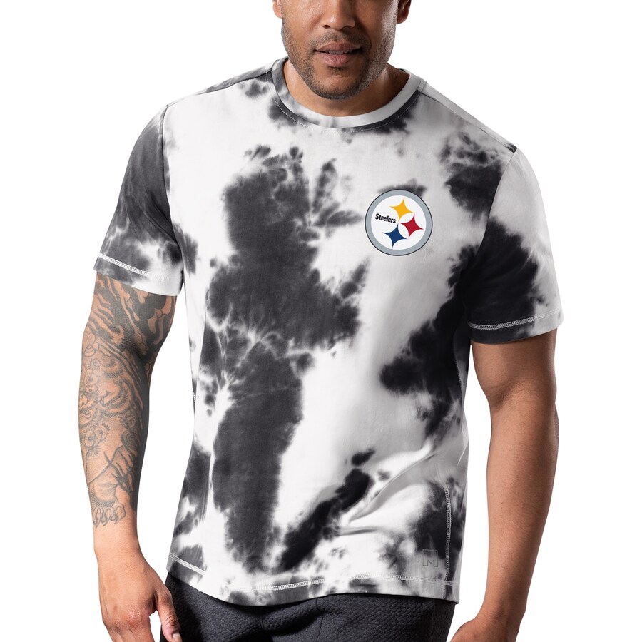 Men's Pittsburgh Steelers MSX by Michael Strahan Black Freestyle Tie-Dye T-Shirt - Jersey