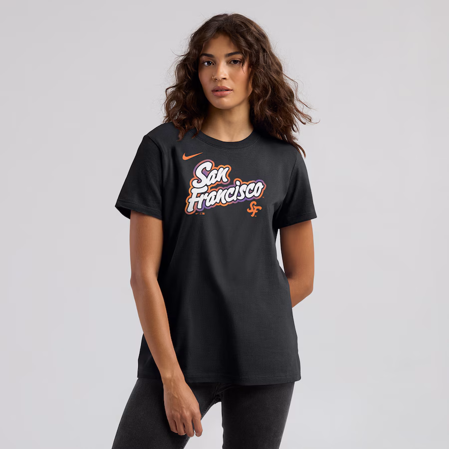 Women's San Francisco Giants Nike Black 2025 City Connect Wordmark T-Shirt - Jersey