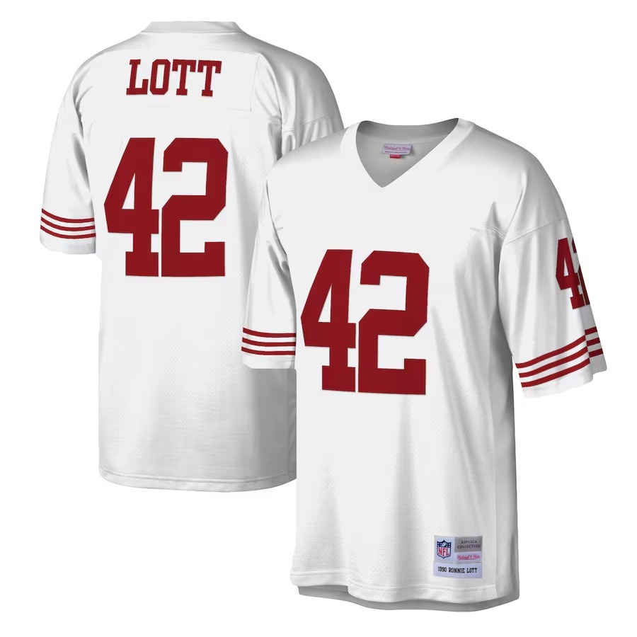 Men's San Francisco 49ers Ronnie Lott Mitchell & Ness White Legacy Replica Jersey - Jersey