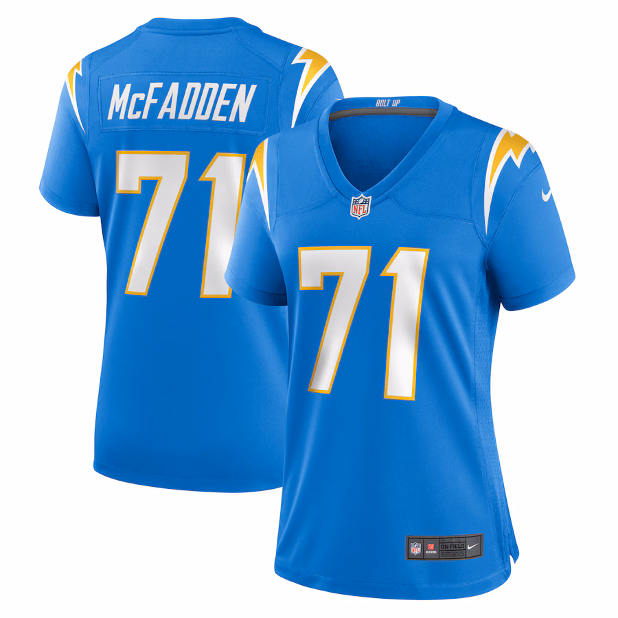 Women's Los Angeles Chargers Jordan McFadden Nike Powder Blue Team Game Jersey - Jersey