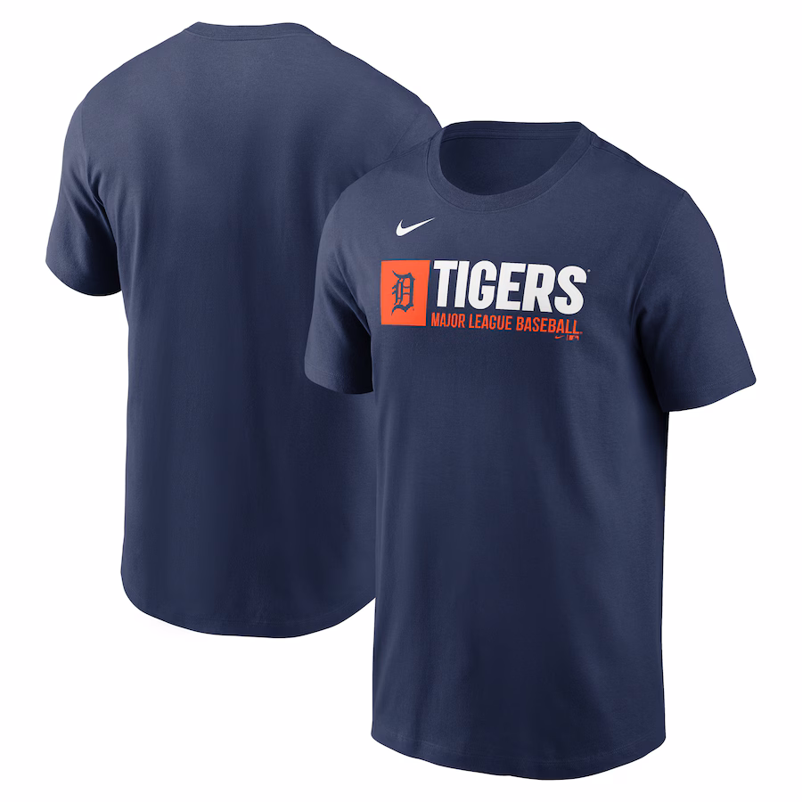 Men's Detroit Tigers Nike Navy Team Block T-Shirt - Jersey