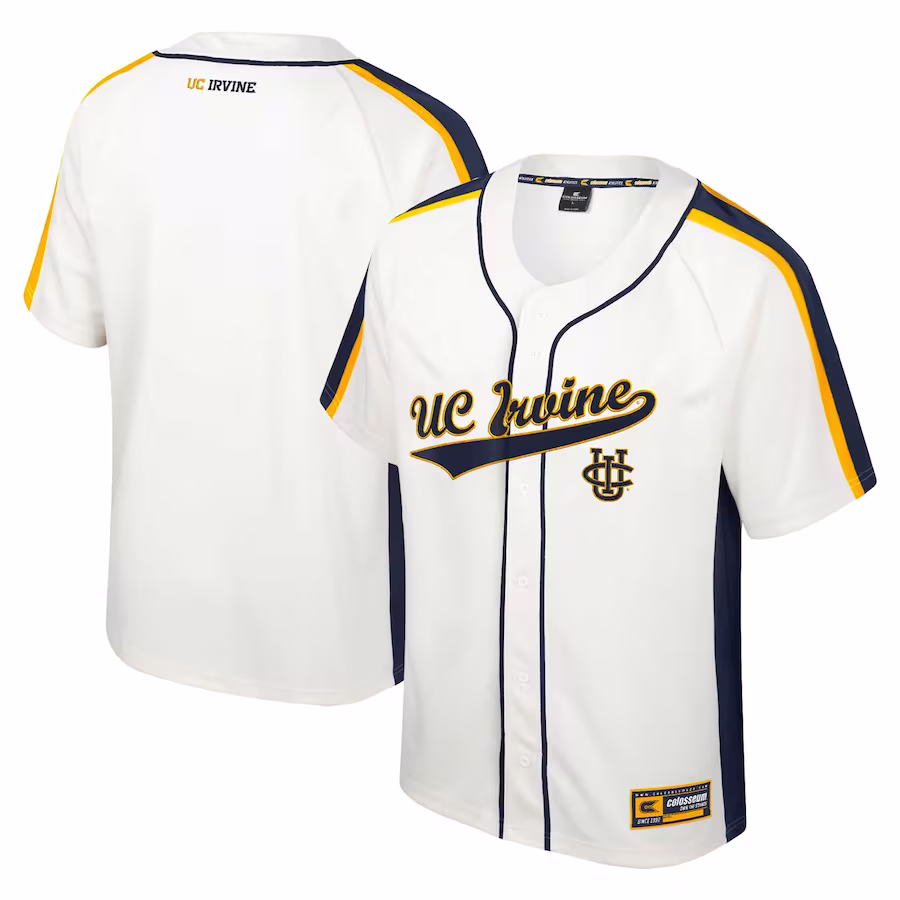UC Irvine Anteaters Colosseum Ruth Button-Up Baseball Jersey - Cream - Jersey
